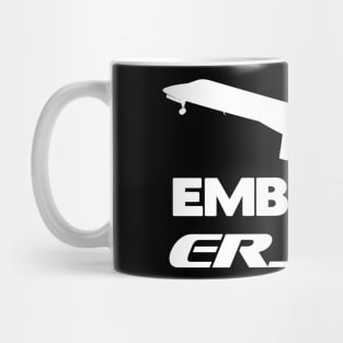 Embraer ERJ145 Silhouette Print (White) Mug